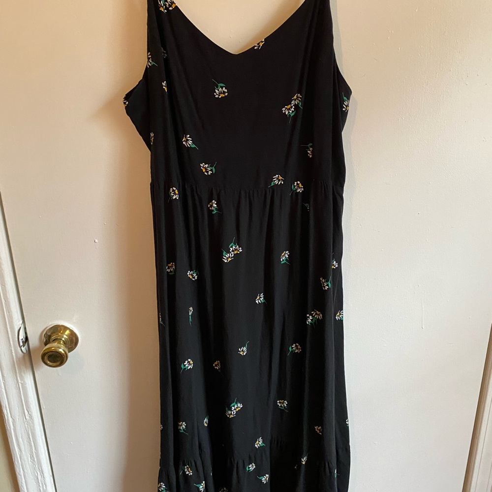 Old Navy Black Floral Cami Midi Dress